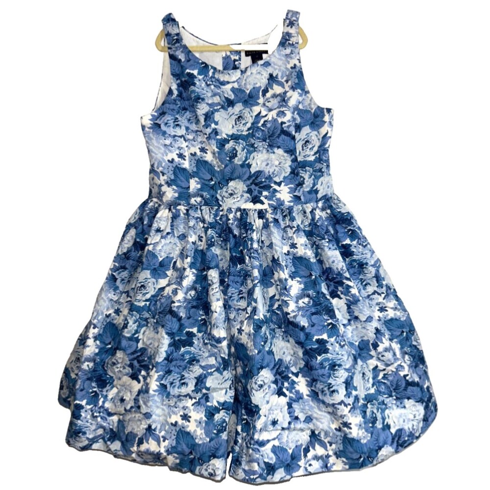 POLO Ralph Lauren Kids Cotton Dress Size 12 Full Skirt Floral Sleeveless Holiday